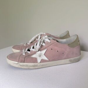 Golden Goose pink suede superstars